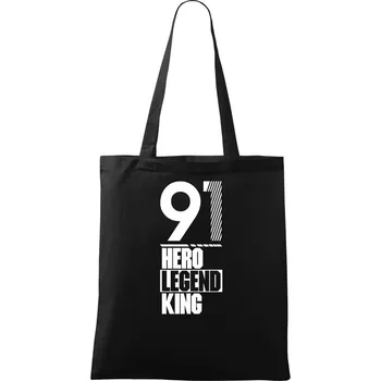 Nákupní taška Hero, Legend, King x Queen 1991 - Taška bavlněná - 42 x 38 cm ( Černá )