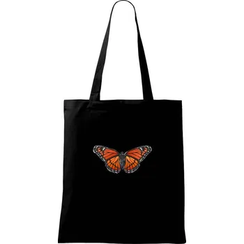 Motýl Monarcha stěhovavý - Taška bavlněná - 42 x 38 cm ( Černá )