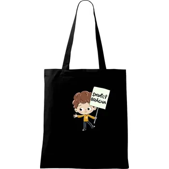 Nákupní taška Skvělý brácha chlapeček - Taška bavlněná - 42 x 38 cm ( Černá )