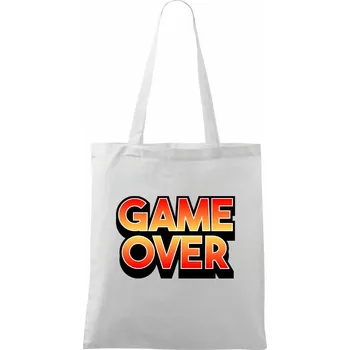 Nákupní taška Game over - nápis barevný - Taška bavlněná - 42 x 38 cm ( Bílá )