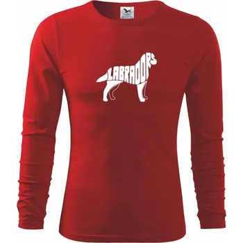 Chlapecké tričko Labrador - Triko dětské Long Sleeve - 122 cm/6 let ( Červená )