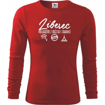 Chlapecké tričko Liberec město s tradicí - Triko dětské Long Sleeve - 122 cm/6 let ( Červená )