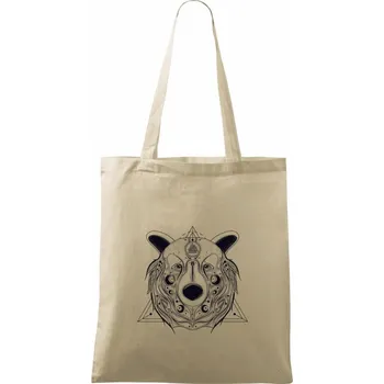 Nákupní taška Medvěd v trojúhelníku - Taška bavlněná - 42 x 38 cm ( Naturální )