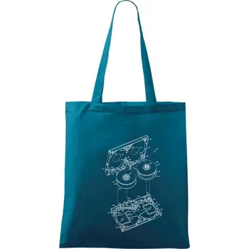 Nákres VHS kazeta - Taška bavlněná - 42 x 38 cm ( Petrolejová )