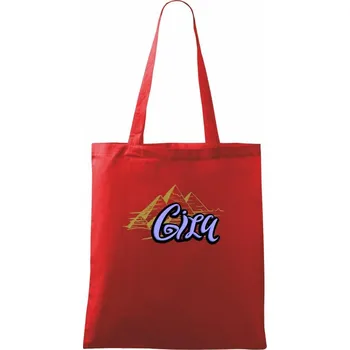 Nákupní taška Giza Lettering - Taška bavlněná - 42 x 38 cm ( Červená )