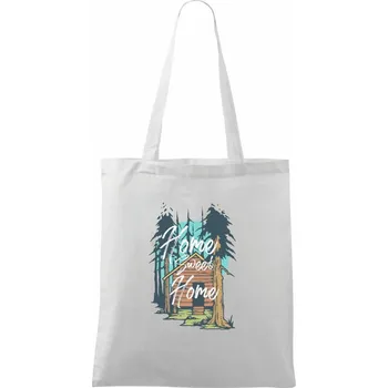 Nákupní taška Home sweet home - kreslený - Taška bavlněná - 42 x 38 cm ( Bílá )