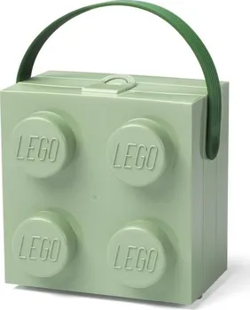 Svačinový box LEGO Svačinový box s rukojetí 16 x 16 x 10 cm army zelená