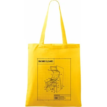 Nákres herní automat otevřený - Taška bavlněná - 42 x 38 cm ( Žlutá )