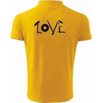 Pánská košile Love bubeník nápis - Polokošile pánská Pique Polo 203 - 2XL ( Žlutá )