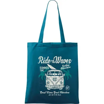 Ride The Waves - Taška bavlněná - 42 x 38 cm ( Petrolejová )