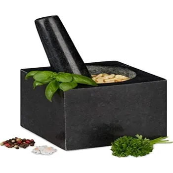 Hmoždíř Žulový hmoždíř hranatý - Relaxdays (Hmoždíř s paličkou hranatý - Relaxdays)