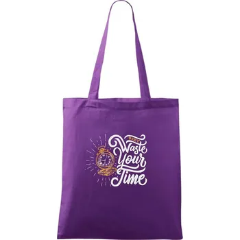 Don't Waste Your Time - Taška bavlněná - 42 x 38 cm ( Fialová )