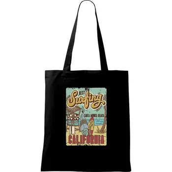 Santa Monica Beach Surf - Taška bavlněná - 42 x 38 cm ( Černá )