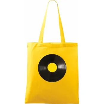 Gramofonová deska žlutá - Taška bavlněná - 42 x 38 cm ( Žlutá )