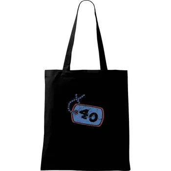 Nákupní taška 40 na krku - Taška bavlněná - 42 x 38 cm ( Černá )