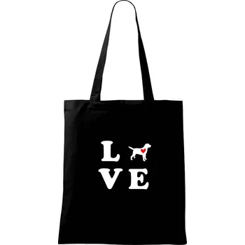 Nákupní taška Labrador love - Taška bavlněná - 42 x 38 cm ( Černá )