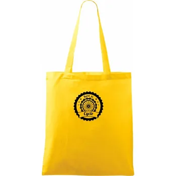 Born to cycle - kolo - Taška bavlněná - 42 x 38 cm ( Žlutá )