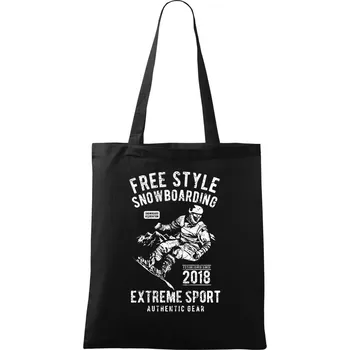 Nákupní taška Free Style Snowboarding - Taška bavlněná - 42 x 38 cm ( Černá )