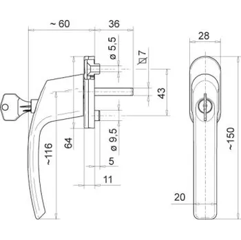 Dveřní kování Roto Victory 1106/ST Stříbrná