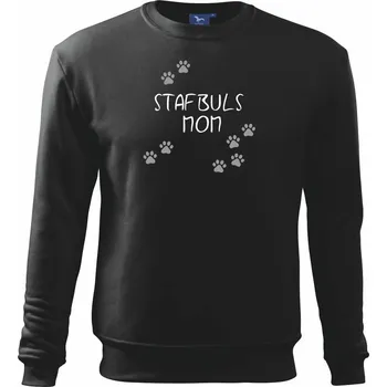 Chlapecké tričko Stafbuls mom (Stafordširský bulteriér) (Reflexní tlapky) - Mikina Essential dětská - 158 cm/12 let ( Černá )