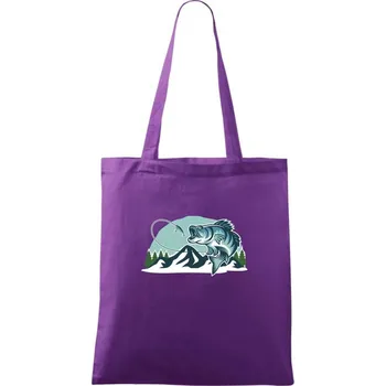 Ryba v horách - Taška bavlněná - 42 x 38 cm ( Fialová )