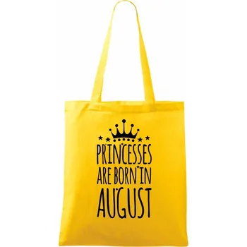 Princesses are born in August - Taška bavlněná - 42 x 38 cm ( Žlutá )