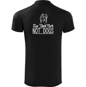 Pánská košile Ban stupid people no dogs - Polokošile Victory sportovní (dresovina) - M ( Černá )