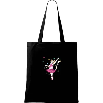 Nákupní taška Kočka baletka - Taška bavlněná - 42 x 38 cm ( Černá )