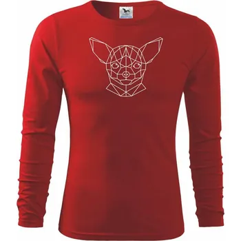 Chlapecké tričko Čivava - Geometrie - složitá - Triko dětské Long Sleeve - 122 cm/6 let ( Červená )