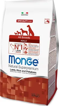 Krmivo pro psa Monge Natural Superpremium Adult jehně, rýže, brambory 15 kg