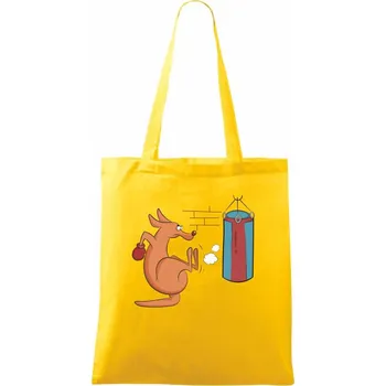 Boxující klokan - Taška bavlněná - 42 x 38 cm ( Žlutá )