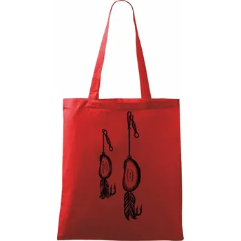 Kreslené dvě návnady - Taška bavlněná - 42 x 38 cm ( Červená )