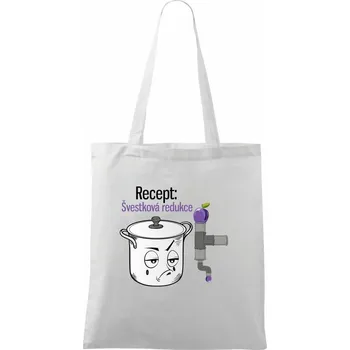 Recept švestková redukce - Taška bavlněná - 42 x 38 cm ( Bílá )