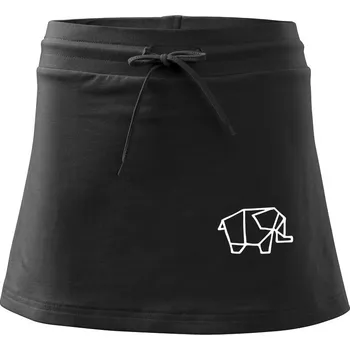 Dámská sukně Geometrire - slon jednoduchý - Sportovní sukně - two in one - S ( Černá )