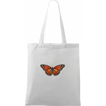 Motýl Monarcha stěhovavý - Taška bavlněná - 42 x 38 cm ( Bílá )