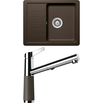 Granitový dřez Set Schock S1-5 (dřez Toledo D-100XS Bronze + baterie SC-510.120 Bronze)