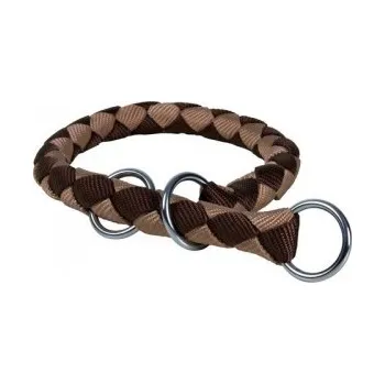 Obojek pro psa Nylonový obojek kulatý CAVO hnědo-béžová 35-41cm