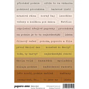 samolepka Papero amo - Samolepky arch - ŠKOLA VOLÁ / Fráze