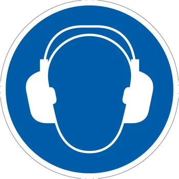 Podlahová značka PVC - OCHRANA SLUCHU podlahové samolepky 200 mm