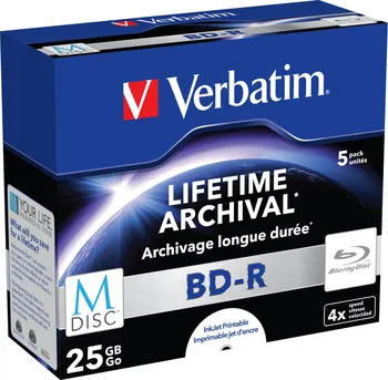 Optické médium Verbatim Blu-ray M-Disc 4x 5 ks