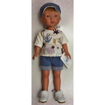 Panenka Realistická panenka chlapeček Nylo v bílém tričku s kaktusy od firmy Vestida de Azul (Nylo - 28 cm )