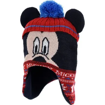 Černo-červená zimní čepice ve tvaru Mickey Mouse Velikost: 50