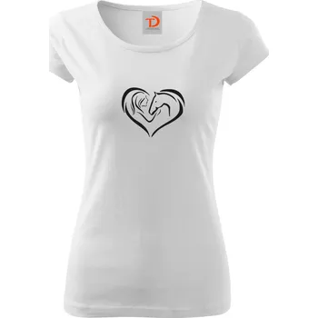 LORD OF PIXELS Dámské tričko kůň a dívka v srdci Barva textilu: Bílá, Velikost oblečení: 3XL