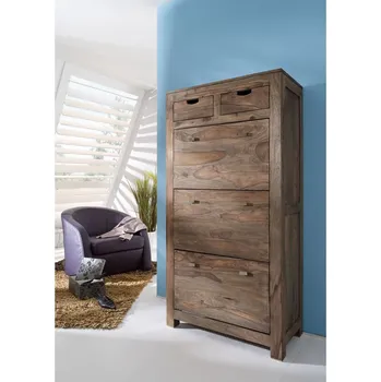 Botník GREY WOOD Skřínka na topánky 160x80 cm, masivní indický palisandr