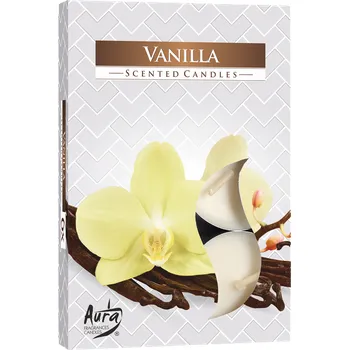 Svíčka Bispol vonné čajové svíčky 6 ks - VANILLA - vanilka (Vonná čajová svíčka s vůní)