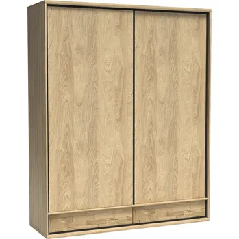 Šatní skříň Mediolan - šatní skříň M19 - natural hikora + dekorační deska