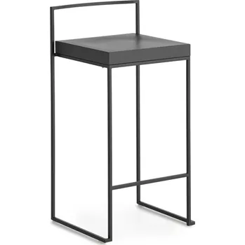 Barová židle La Palma Barová židle Cubo S62 / nízká - čalouněná Podnož: práškový lak bílý - white powder c. (03), Sedák: kůže - Leather