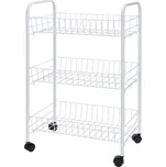 EH Excellent Houseware Kuchyňský vozík, police na nádobí - 3 úrovně, bílá
