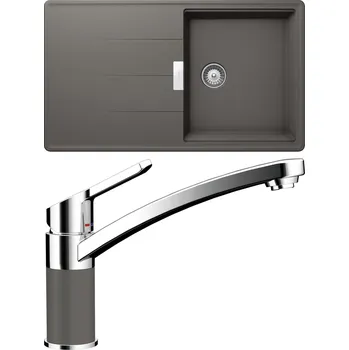 Granitový dřez Set Schock S13-3 (dřez Tia D-100 Silverstone + baterie SC-90 Silverstone)