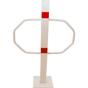 Plotový sloupek HTI Pevný ocelový sloupek s ramenem Typ ukotvení: dlouhé (k zabetonování)